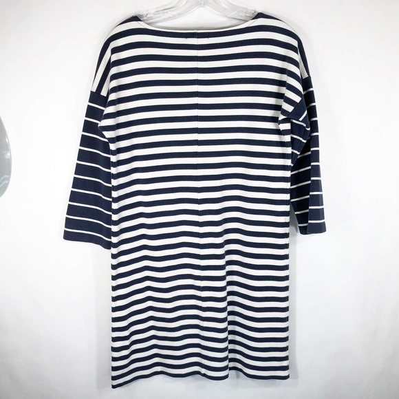 J Crew XS Dress Colorblock Stripe Ponte Shift Knit‎ Blue White Above Knee 1249 - Picture 5 of 8